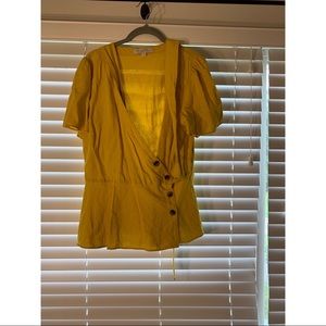 LOFT Button Wrap Blouse